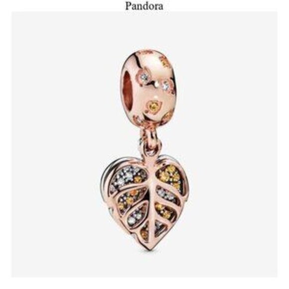 Pandora Jewelry - Sparkling Leaves Dangle Pandora Charm